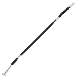 All Balls rear brake cable 24-54025 for motorcycle, showing the black cable with metal fittings and protective housing.