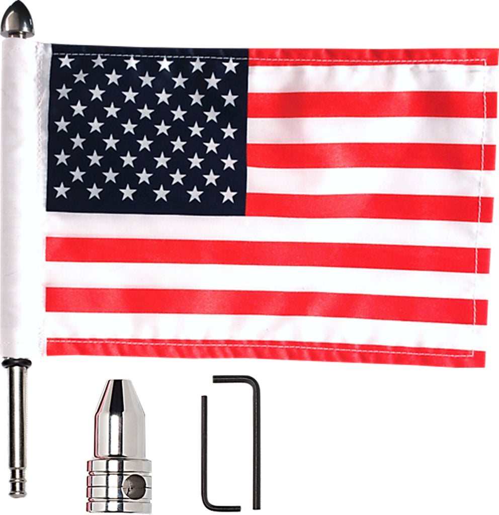 Pro Pad USA 6x9 flag with mount for 1/2-inch round bar, accessory featuring a mounted flag on a sturdy round bar.