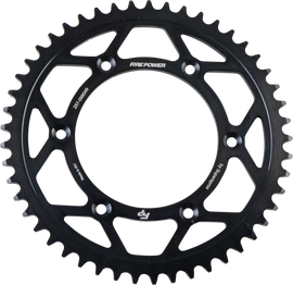 Steel Fire Power 49-tooth rear sprocket in black, designed for motorcycle or bike drivetrain, with a durable, sturdy appearance.
