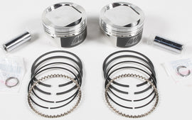 Wiseco V-Twin Piston Kit K1684 with multiple pistons and components for motorcycle engine rebuilds, detailed view of parts.