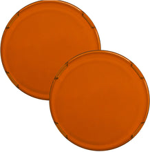 Charger l'image dans la galerie, Pair of RIGID Industries 6-inch amber light covers for 360 series, showcasing durable plastic with amber tint and brand logo.