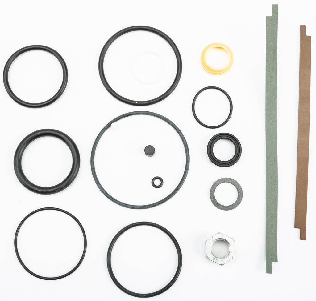 Fox Rebuild UTV 2.5 OE Kit for complete shock suspension, shown with components and tools for repair and maintenance.