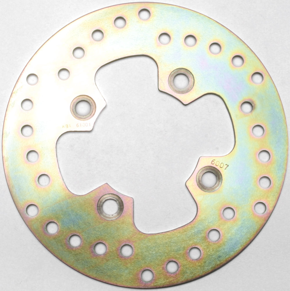 EBC Motorcycle Brakes standard rotor 15-6007 showing a metallic disc with drilled holes for improved braking performance