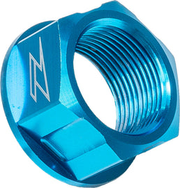 Blue DRC Axle Nut M25x32-P1.5 H18 with H-Blue finish, shown with detailed threading and brand markings.