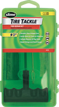Load image into Gallery viewer, Slime 9-piece tire and wheel tackle kit with T-handle and box, includes tools for tire repair and maintenance.