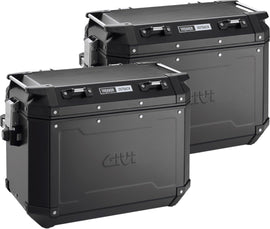 GIVI Outback Obkn48b side cases in black, 48-liter luggage storage for motorcycle, shown from the side in the image.