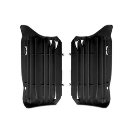 Polisport Plastics Radiator Louvers Hon Black for body panels, showing the black plastic louvers with detailed vents and mounting points.