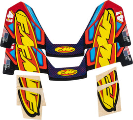 FMF Racing Crf dual F4.1 decal replacement graphics pack, showing vibrant black and white decal designs for motorcycle customization