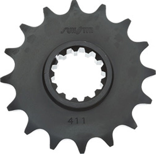 Sunstar street front CS sprocket 15T for Kawasaki 630 models, featuring durable metal construction and precise gear teeth.
