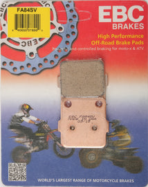 EBC Motorcycle Brakes Fa84sv Severe Duty Sv Series brake pads with metal backing and friction material for motorcycle braking performance