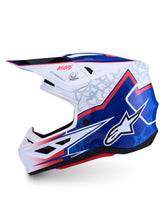 Charger l'image dans la galerie, S M7 Blaster Helmet Ece06/Dot Wht/Blue/Red Glossy Lg