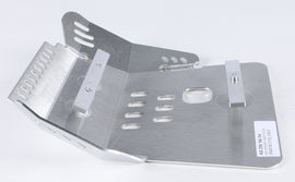 Devol Street Skid Plate 60-7116 installed on motorcycle frame, durable black protective component for street riding.