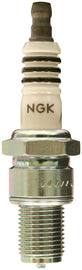NGK spark plug model #6014/04 2-BR9ECSIX-5, showing the metal and ceramic components of this automotive ignition part.
