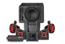 Charger l'image dans la galerie, SSV Works 5 speaker kit with phase equalizer and JVC controller, featuring compact audio components for off-road vehicles.