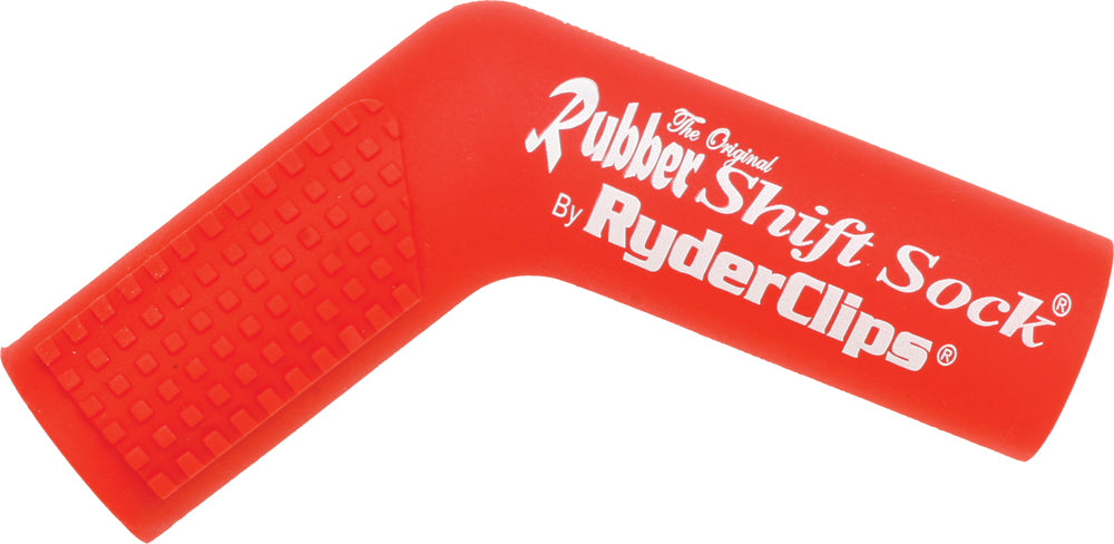 Red Ryder Clips rubber shift sock for foot controls, designed for secure grip and precise gear shifting.