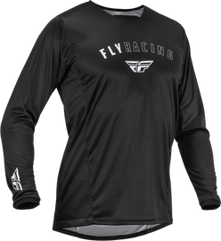Fly Racing Patrol jersey in black and white, size 3X, featuring a lightweight, breathable motocross or racing jersey design.