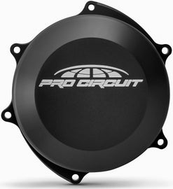 Pro Circuit T-6 Billet Clutch Cover for Yamaha motorcycle, made of durable billet aluminum with a sleek finish.