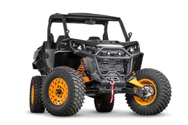 Warn winch mount bracket 61-108760 for off-road vehicle, featuring sturdy metal construction and mounting points.