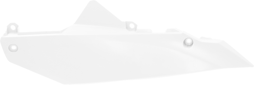 Acerbis white side panels for Kawasaki motorcycle, body parts with a sleek design, shown in close-up on a plain background.