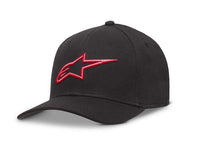Load image into Gallery viewer, Alpine Star Ageless Curve Hat in black and red, large/XL size, featuring a curved brim and adjustable strap for a sporty look.