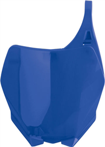 Blue Polisport Plastics number plate for bikes with the 64-6558 model, showing a sleek, durable plastic body design.
