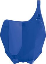 Load image into Gallery viewer, Blue Polisport Plastics number plate for bikes with the 64-6558 model, showing a sleek, durable plastic body design.