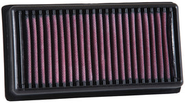 K&N Air Filter 786912 showing a close-up of the reusable, high-performance automotive air filter with pleated cotton media.