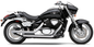 Cobra Dragsters II full exhaust system for Suzuki Boulevard C90 2005-2009, showcasing the polished exhaust pipes and mufflers.