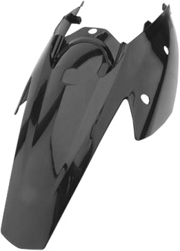 Black Acerbis rear and side cowling for motorcycle, showing sleek aerodynamic design and mounting points.