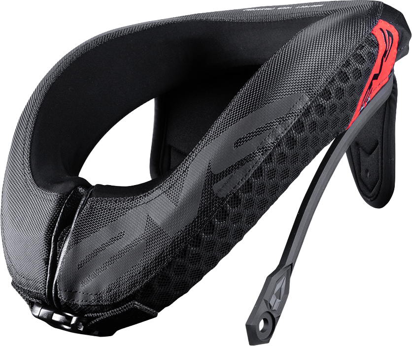 Black EVS R3 Youth Race Collar, protective neck guard with adjustable straps, designed for youth motocross safety.