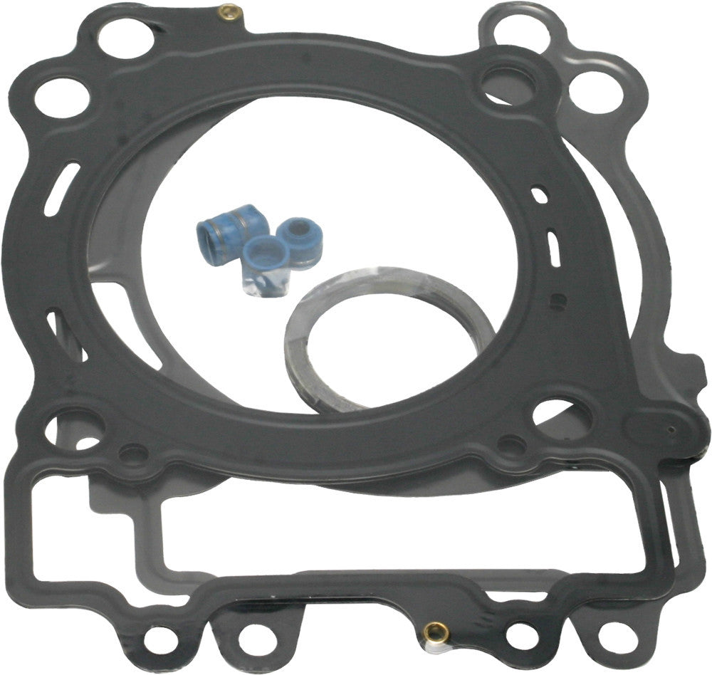 Cometic Top End Gasket Kit 101mm Pol 68-36110E with gaskets and seals for engine top end repair, showing detailed gasket components.