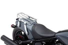 Cobra Detach Solo Luggage Rack Chrome for Chief 22-25 motorcycle, mounted on the body with chrome finish