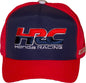 Red DCOR Honda HRC2 snap-back hat with adjustable strap and embroidered Honda logo on front.