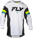 Fly Racing Kinetic Prix Jersey White/Black/Hi-Vis Xl 377-423X