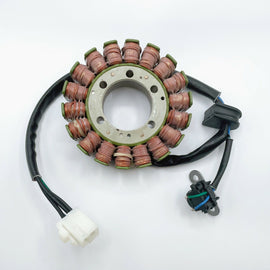 Ricks Motorsport Electric Stator 27-21318H for motorcycle electrical systems, showcasing the coil and wiring components.