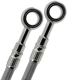 GALFER brake lines set with five stainless steel lines in yellow for front and rear of motorcycle, high-performance brake upgrade