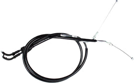 Motion Pro black vinyl throttle push-pull cable set 70-4131 for motorcycle control lines, showing the cables and fittings.