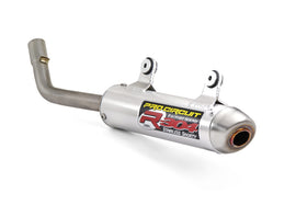 Pro Circuit R-304 Silencer exhaust for motocross bikes, black with branding, shown on a motorcycle.
