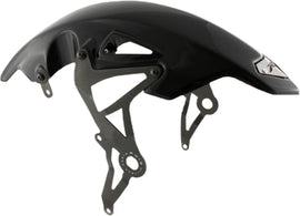 Black PUIG front fender for Suzuki GSX-R 1000 motorcycle, close-up view of the sleek body part.