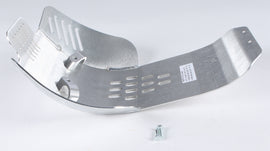 Devol Skid Plate 60-7300, black metal undercarriage protection for off-road vehicles, shown mounted on vehicle underside.