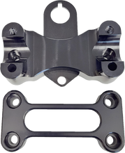 Load image into Gallery viewer, ModQuad 1-1/8-inch handlebar adapter for Raptor 700, fitting stock stems, shown in black with mounting hardware.
