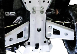 RIVAL POWERSPORTS USA rear A-arm guards for ATV or UTV, shown in black, designed for added protection and durability.