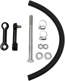 DK Custom Products Billet Tank Lift Kit 1 inch for 1999-2017 Softail bikes, black powder-coated hardware and fasteners.