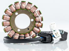 Load image into Gallery viewer, Ricks Motorsport Electric Stator 27-21821 for motorcycle electrical system, showing the copper wire windings and metal core.