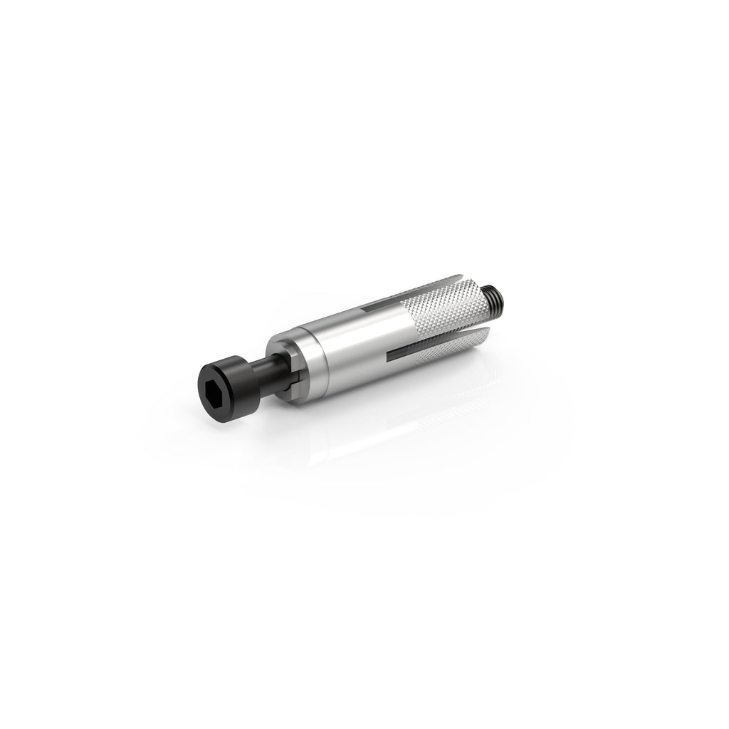 RIZOMA mirror mount cut edge, model 58-BS809B, showing sleek, black finish and mounting details for motorcycle mirrors.