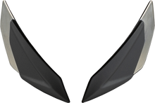 Charger l'image dans la galerie, Pair of Fly Racing Sentinel front side vents in charcoal chrome for motorcycle helmets, designed for improved airflow and style.