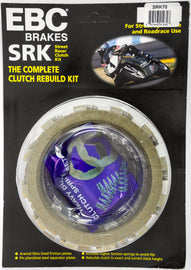 EBC Motorcycle Brakes SRK70 clutch kit with clutch plates and components for motorcycle clutch system, detailed view of parts.