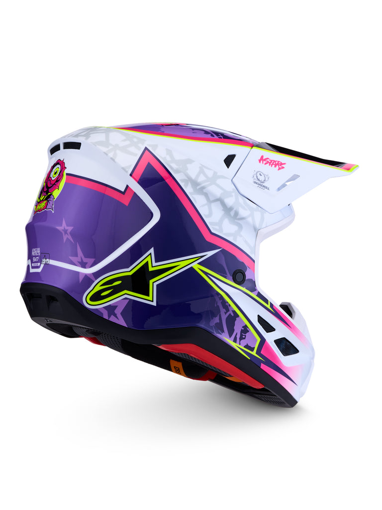 S M7 Blaster Helmet Ece06/Dot Prpl/Pink/Wht Glossy Sm