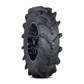 ITP Cryptid tire in 34x10R18 size with radial construction, rated for 1330 lbs, showing rugged tread pattern and sidewall design.