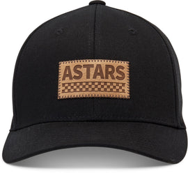 Alpine Star Hardy Hat in black, size small/medium, made of durable fabric, featuring a classic design and adjustable strap.